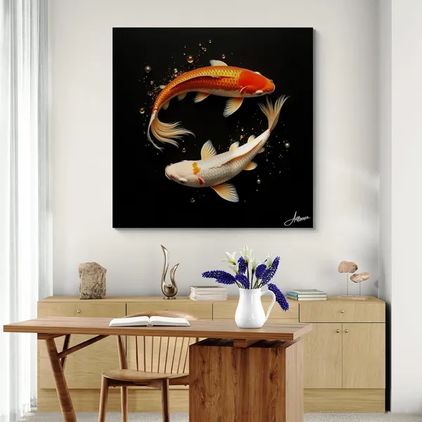 Minimal_Vastu_Fish_Square_Premium_Decor_Canvas_Painting_For_Home_And_Offices