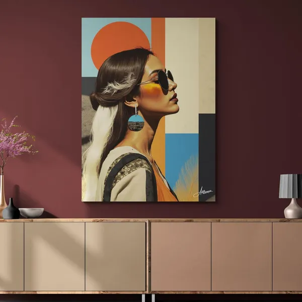 Woman_Medium_Size_Sunglasses_Earrings_Modern_Canvas_Painting_For_Home_And_Offices
