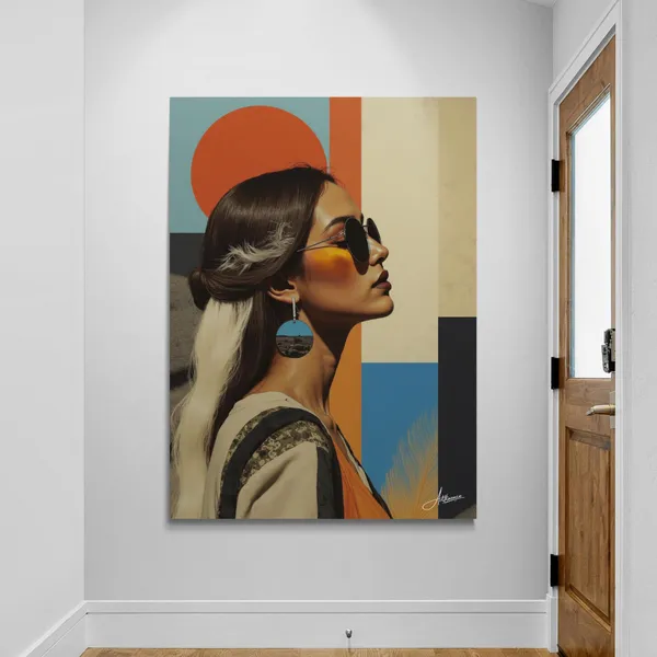 Woman_Medium_Size_Sunglasses_Earrings_Modern_Canvas_Painting_For_Home_And_Offices