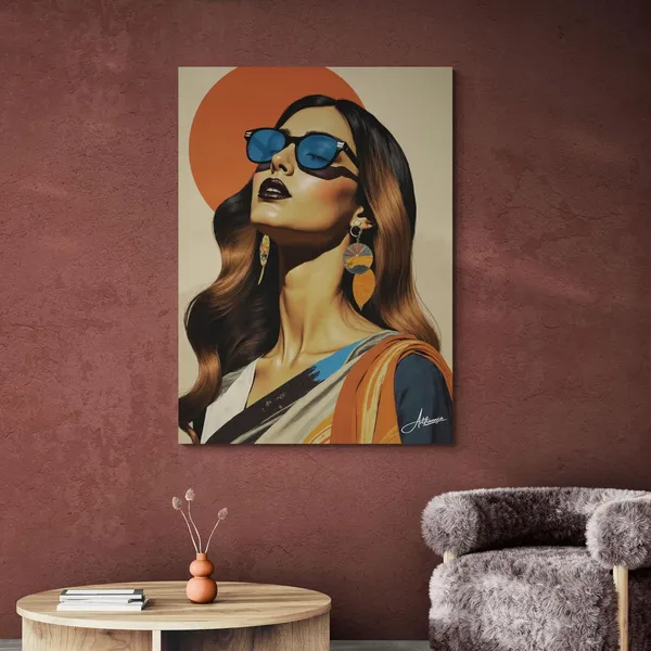 Woman_Medium_Size_Sunglasses_Earrings_Beautiful_Canvas_Painting_For_Home_And_Offices