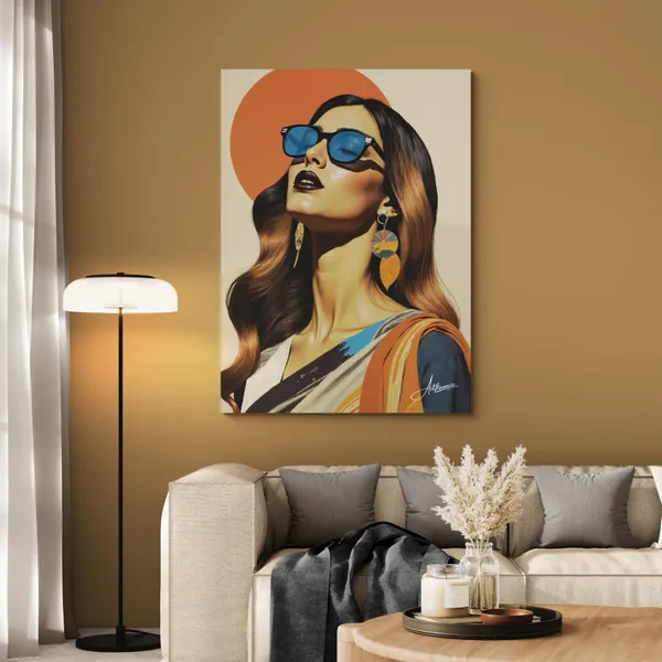 Woman_Medium_Size_Sunglasses_Earrings_Beautiful_Canvas_Painting_For_Home_And_Offices