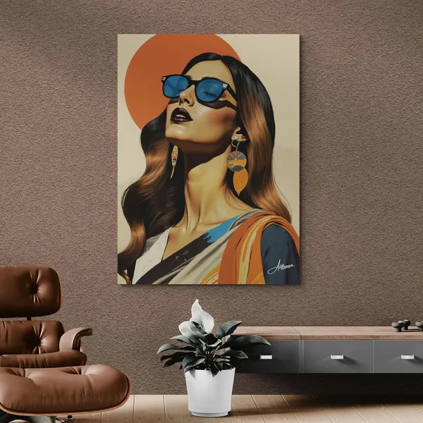 Woman_Medium_Size_Sunglasses_Earrings_Beautiful_Canvas_Painting_For_Home_And_Offices
