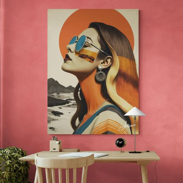 Woman_Medium_Size_Sunglasses_Earrings_Modern_Canvas_Painting_For_Home_And_Offices