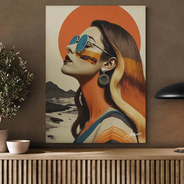 Woman_Medium_Size_Sunglasses_Earrings_Modern_Canvas_Painting_For_Home_And_Offices
