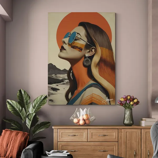 Woman_Medium_Size_Sunglasses_Earrings_Modern_Canvas_Painting_For_Home_And_Offices