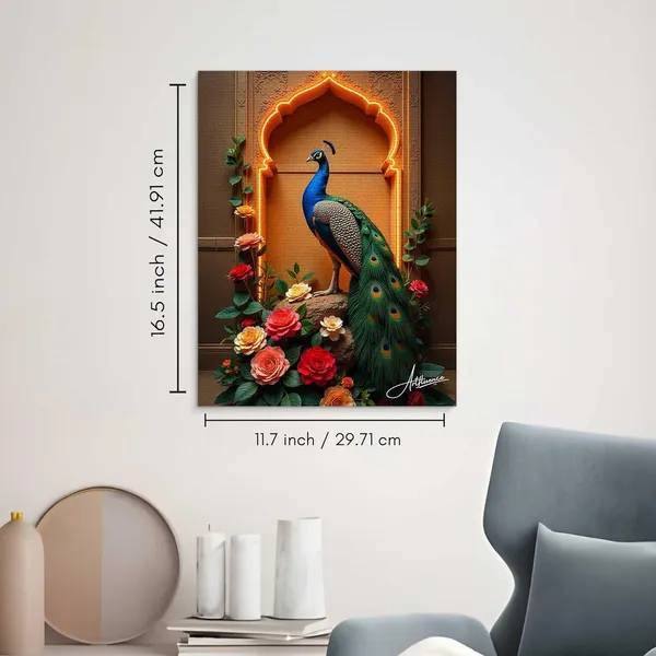 Peacock_Vastu_Floral_Decor_Hallway_Canvas_Painting_For_Home_And_Offices