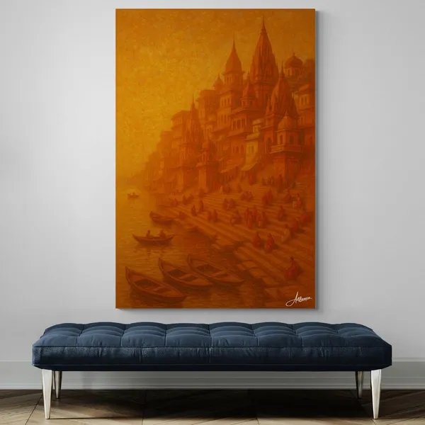 Banaras_Ghat_Meditation_Religious_Big_Size_Canvas_Painting_For_Home_And_Offices