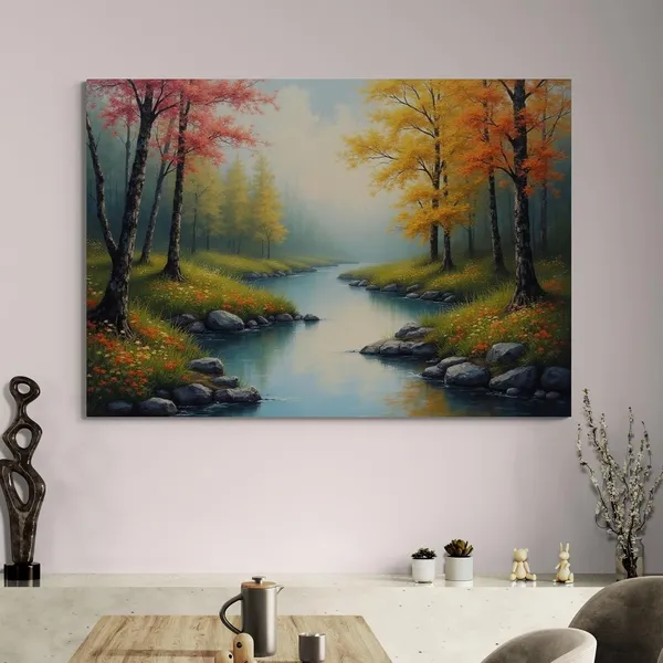 Beautiful_Nature_Landscape_Art_Orange_Trees_Canvas_Painting_For_Home_And_Offices