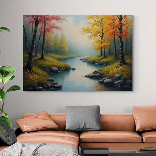 Beautiful_Nature_Landscape_Art_Orange_Trees_Canvas_Painting_For_Home_And_Offices