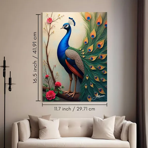 Peacock_Vastu_Open_Feather_Floral_Canvas_Painting_For_Home_And_Offices