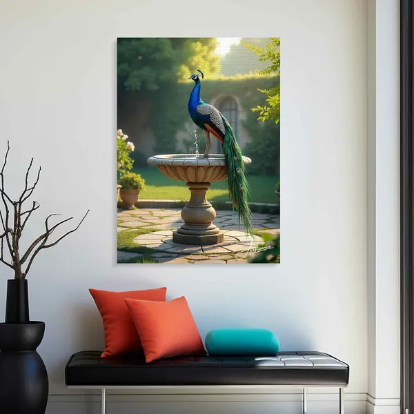 Peacock_Vastu_Floral_Decor_Hallway_Canvas_Painting_For_Home_And_Offices