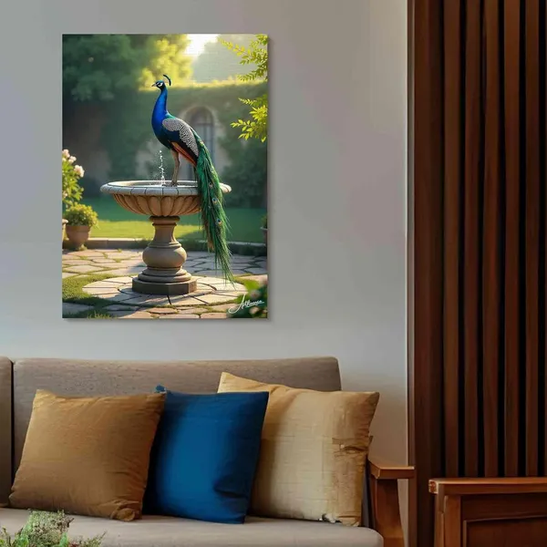 Peacock_Vastu_Floral_Decor_Hallway_Canvas_Painting_For_Home_And_Offices