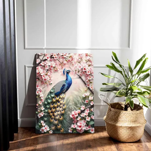Beautiful_Timeless_Peacock_Vastu_Floral_Canvas_Painting_For_Home_And_Offices