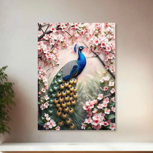 Beautiful_Timeless_Peacock_Vastu_Floral_Canvas_Painting_For_Home_And_Offices