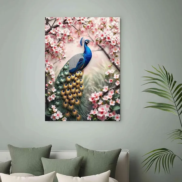 Beautiful_Timeless_Peacock_Vastu_Floral_Canvas_Painting_For_Home_And_Offices