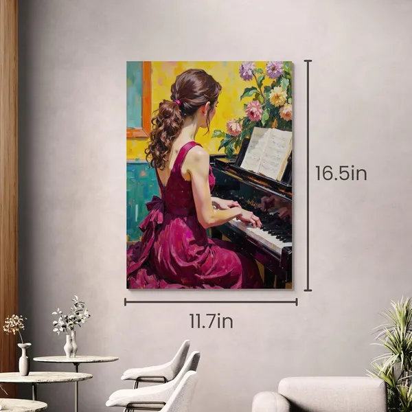 Woman_Pianist_Paintings_Botanical_Modern_Canvas_Painting_For_Home_And_Offices