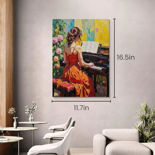 Woman_Pianist_Paintings_Floral_Corner_Botanical_Canvas_Painting_For_Home_And_Offices