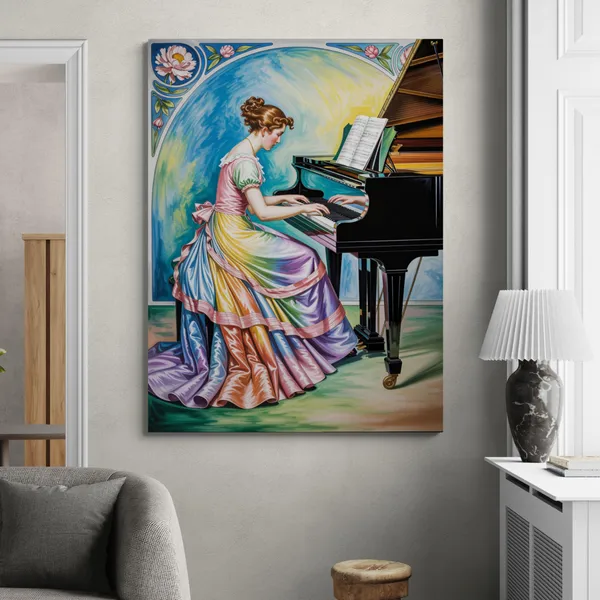 Woman_Playing_Piano_Floral_Corner_Modern_Canvas_Painting_For_Home_And_Offices