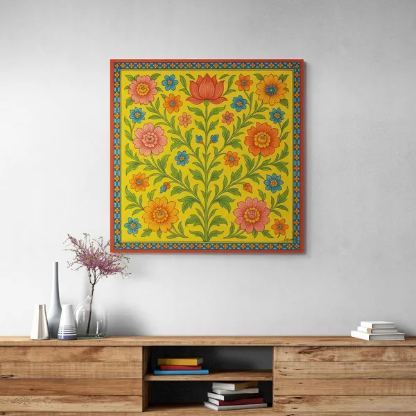 Floral_Pichwai_Decor_Indian_Traditional_Culture_Canvas_Painting_For_Home_And_Offices