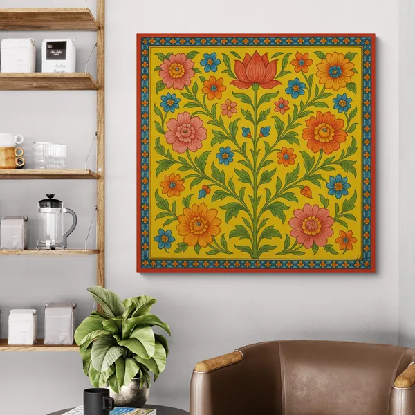 Floral_Pichwai_Decor_Indian_Traditional_Culture_Canvas_Painting_For_Home_And_Offices