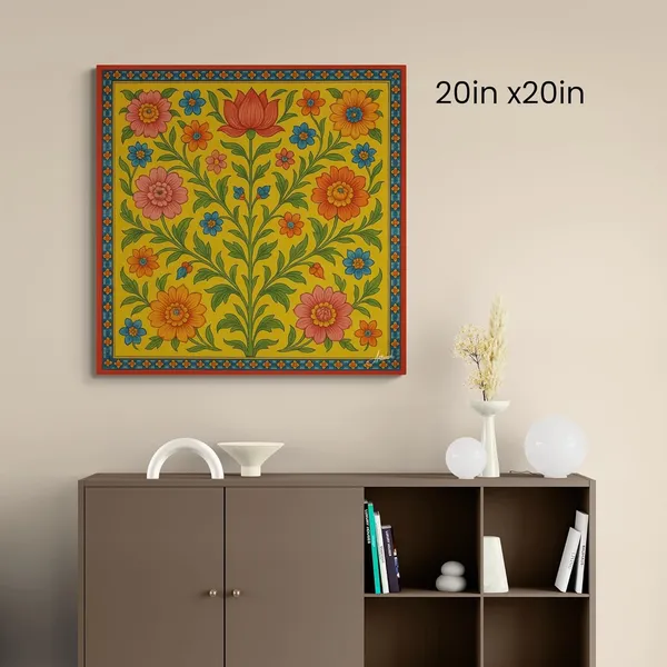 Floral_Pichwai_Decor_Indian_Traditional_Culture_Canvas_Painting_For_Home_And_Offices