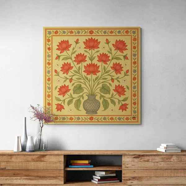 Floral_Pichwai_Decor_Indian_Traditional_Culture_Canvas_Painting_For_Home_And_Offices