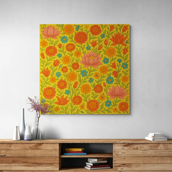 Floral_Pichwai_Decor_Indian_Traditional_Culture_Canvas_Painting_For_Home_And_Offices