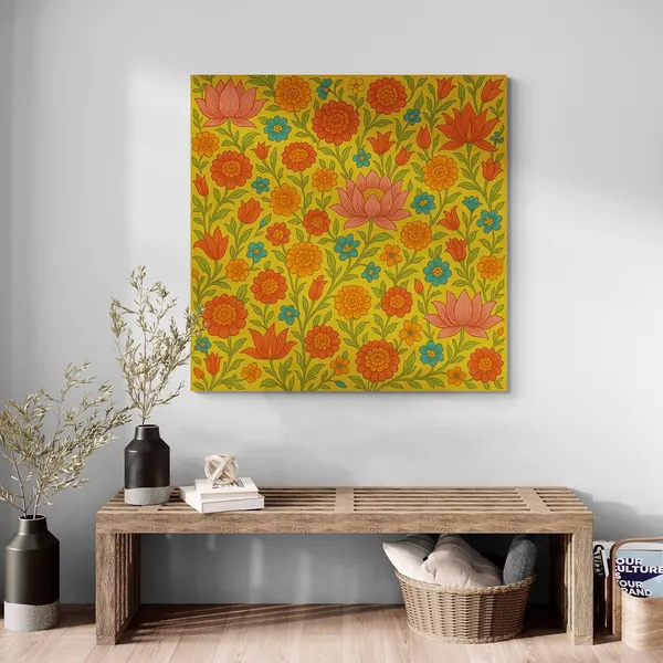 Floral_Pichwai_Decor_Indian_Traditional_Culture_Canvas_Painting_For_Home_And_Offices