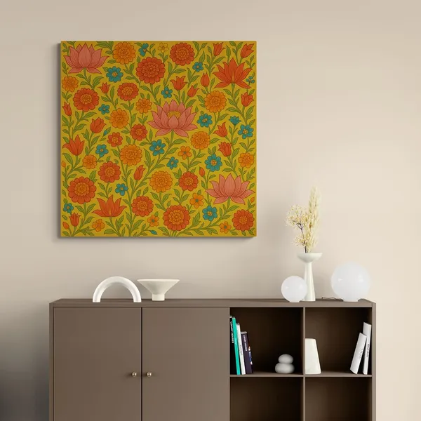 Floral_Pichwai_Decor_Indian_Traditional_Culture_Canvas_Painting_For_Home_And_Offices
