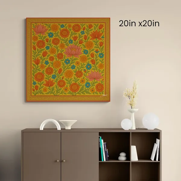 Floral_Pichwai_Decor_Indian_Traditional_Culture_Canvas_Painting_For_Home_And_Offices