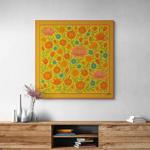 Floral_Pichwai_Decor_Indian_Traditional_Culture_Canvas_Painting_For_Home_And_Offices