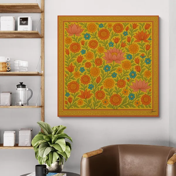 Floral_Pichwai_Decor_Indian_Traditional_Culture_Canvas_Painting_For_Home_And_Offices