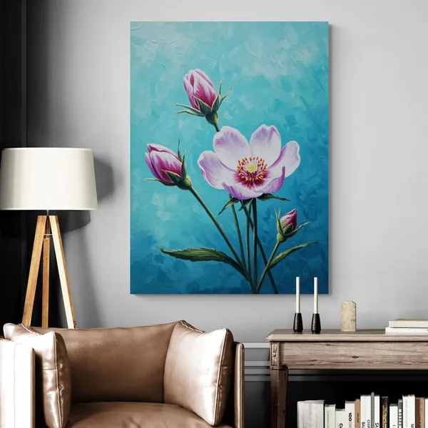 Flowers_Vastu_Bright_Pink_Flower_Cafes_Canvas_Painting_For_Home_And_Offices