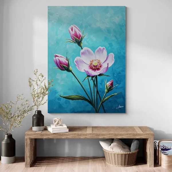 Flowers_Vastu_Bright_Pink_Flower_Cafes_Canvas_Painting_For_Home_And_Offices