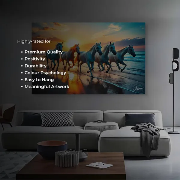 Seven_Horses_Art_Beach_Scene_380_Canvas_Painting_For_Home_And_Offices