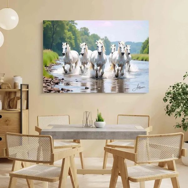 Seven_Horses_Art_White_380_Canvas_Painting_For_Home_And_Offices