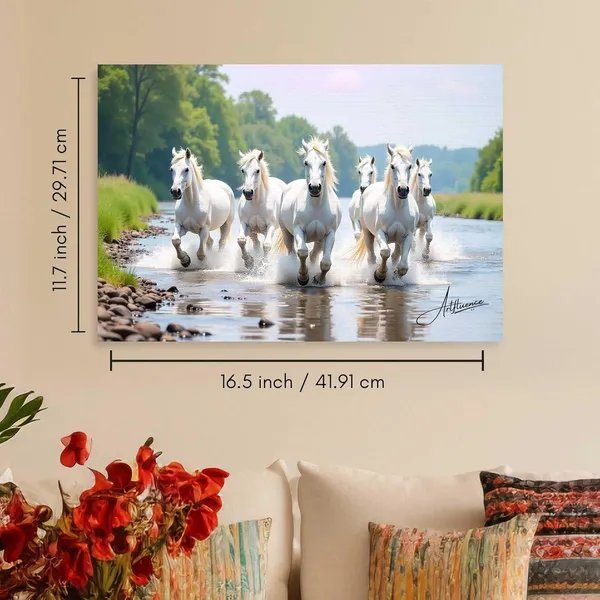 Seven_Horses_Art_White_380_Canvas_Painting_For_Home_And_Offices