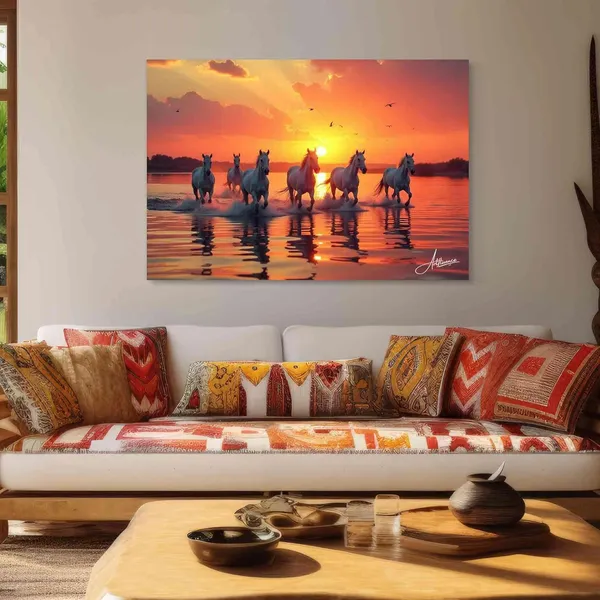 Running_Horses_Art_Sunset_Scene_380_Canvas_Painting_For_Home_And_Offices