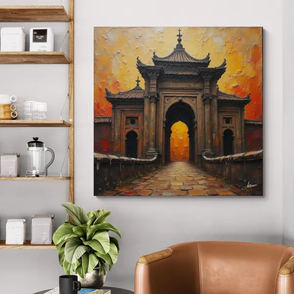 Rustic_Monument_Archway_Cafes_Decor_Showpiece_Canvas_Painting_For_Home_And_Offices