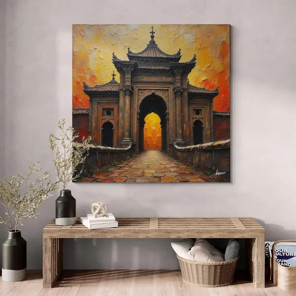 Rustic_Monument_Archway_Cafes_Decor_Showpiece_Canvas_Painting_For_Home_And_Offices