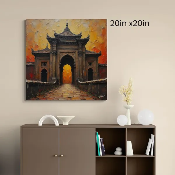 Rustic_Monument_Archway_Cafes_Decor_Showpiece_Canvas_Painting_For_Home_And_Offices