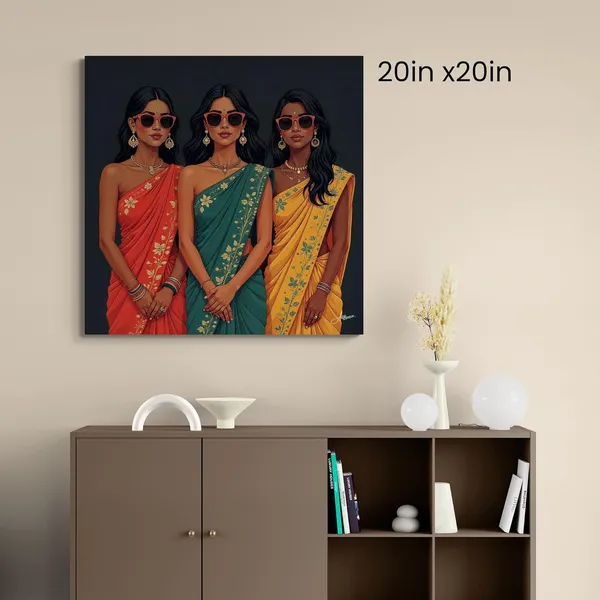 Woman_Saree_Indian_Culture_Modern_Pine_Canvas_Painting_For_Home_And_Offices