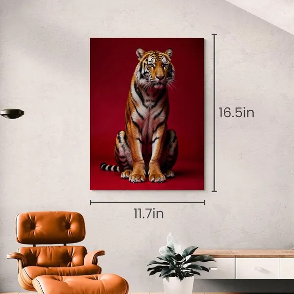Tiger_Seated_Animal_Print_Red_Canvas_Painting_For_Home_And_Offices