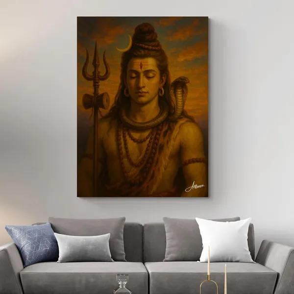 Lord_Shiva_Vastu_Art_Warm_Tone_Canvas_Painting_For_Home_And_Offices