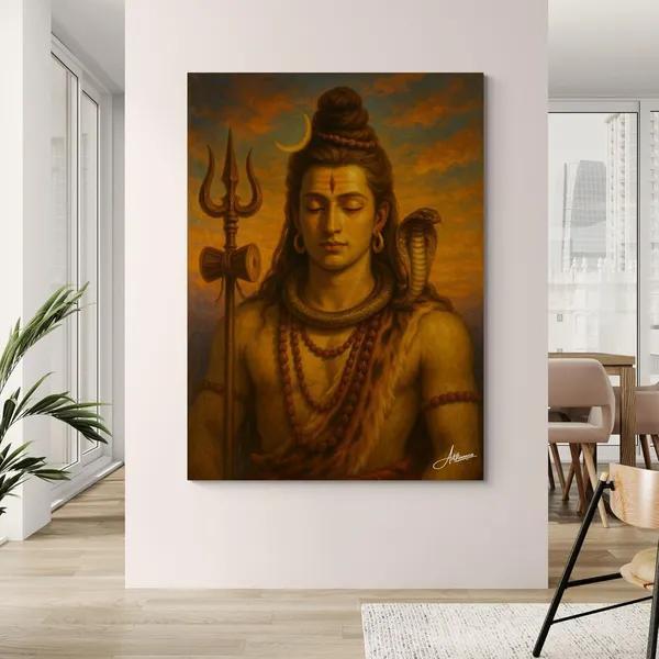 Lord_Shiva_Vastu_Art_Warm_Tone_Canvas_Painting_For_Home_And_Offices