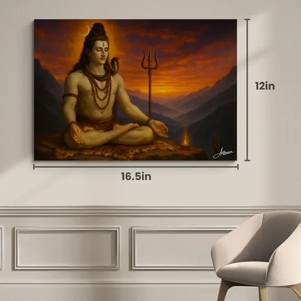 Lord_Shiva_Horizontal_Vastu_Art_Warm_Canvas_Painting_For_Home_And_Offices