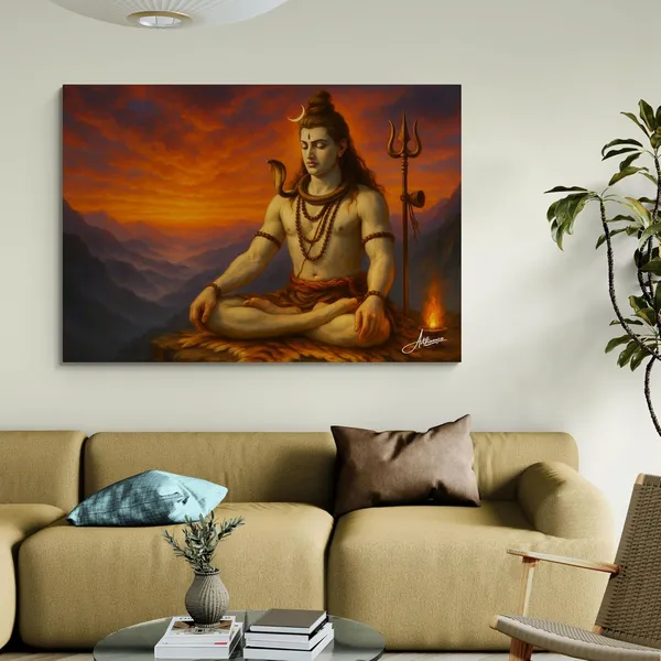 Lord_Shiva_Sunrise_Horizontal_Vastu_Art_Canvas_Painting_For_Home_And_Offices
