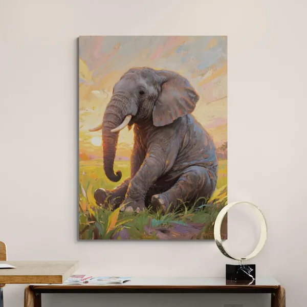 Cute_Vastu_Baby_Elephant_Decor_Hand_Painted_Canvas_Painting_For_Home_And_Offices