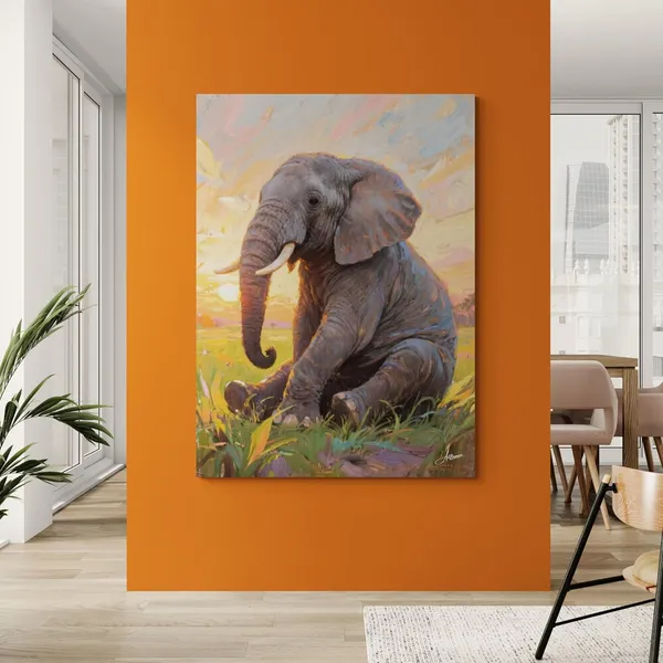 Cute_Vastu_Baby_Elephant_Decor_Hand_Painted_Canvas_Painting_For_Home_And_Offices