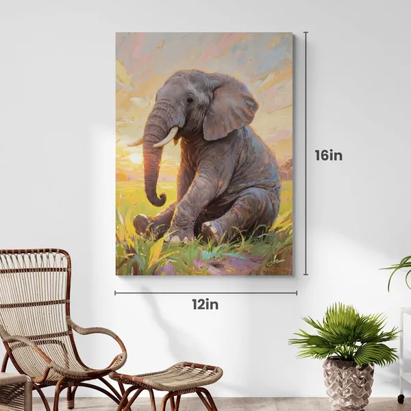 Cute_Vastu_Baby_Elephant_Decor_Hand_Painted_Canvas_Painting_For_Home_And_Offices